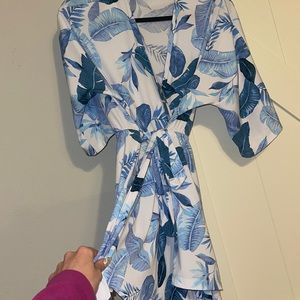 blue palm tree boutique romper